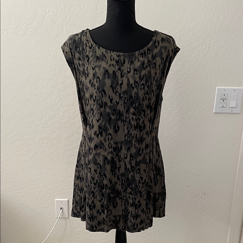 Free People Animal Print Sleeveless Blouse